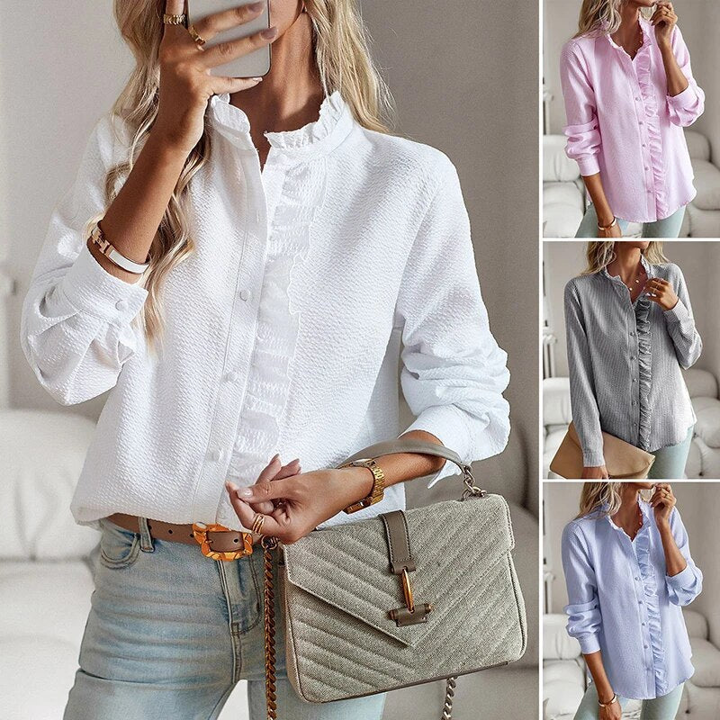Casual blouse with ruffles | Onni