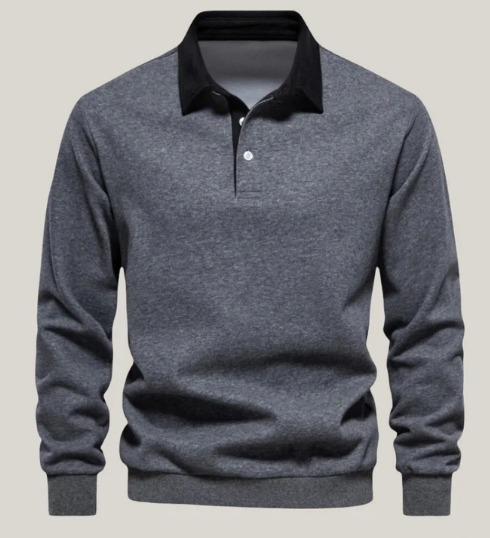Ronny | Modern basic long-sleeved polo shirt