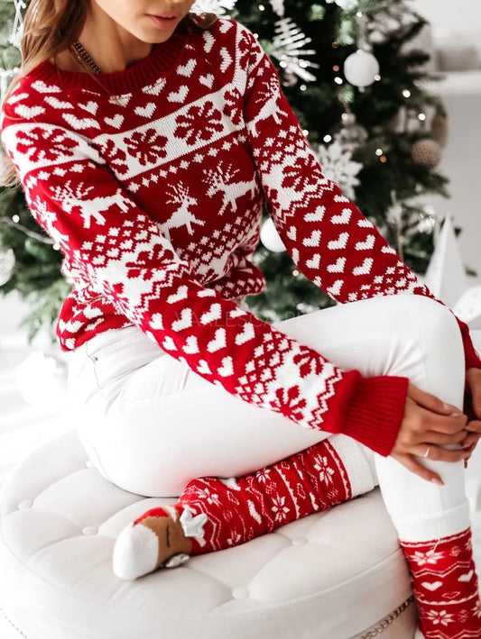 Knitted women's Christmas sweater