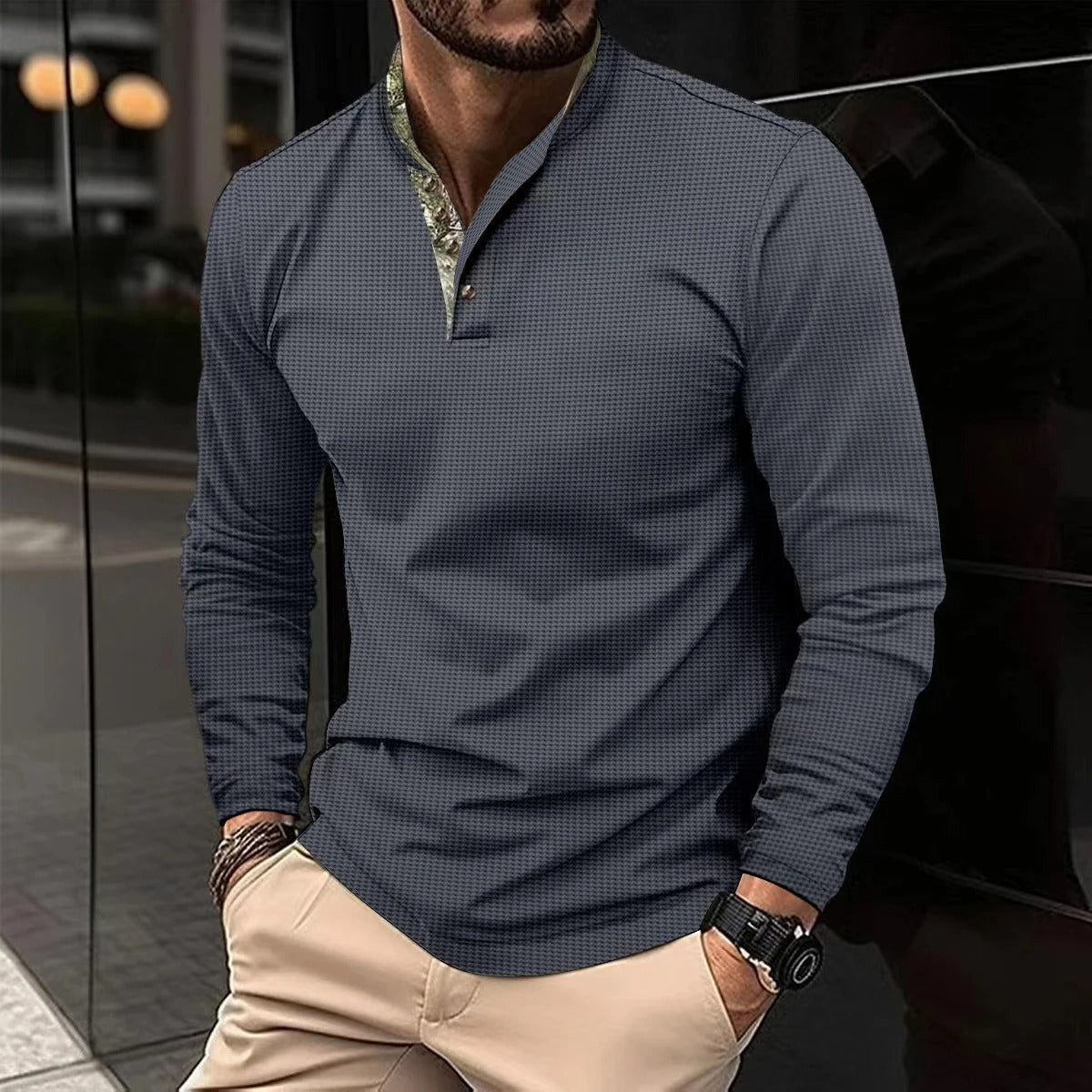 Alex | Stylish Long Sleeve Polo for Men