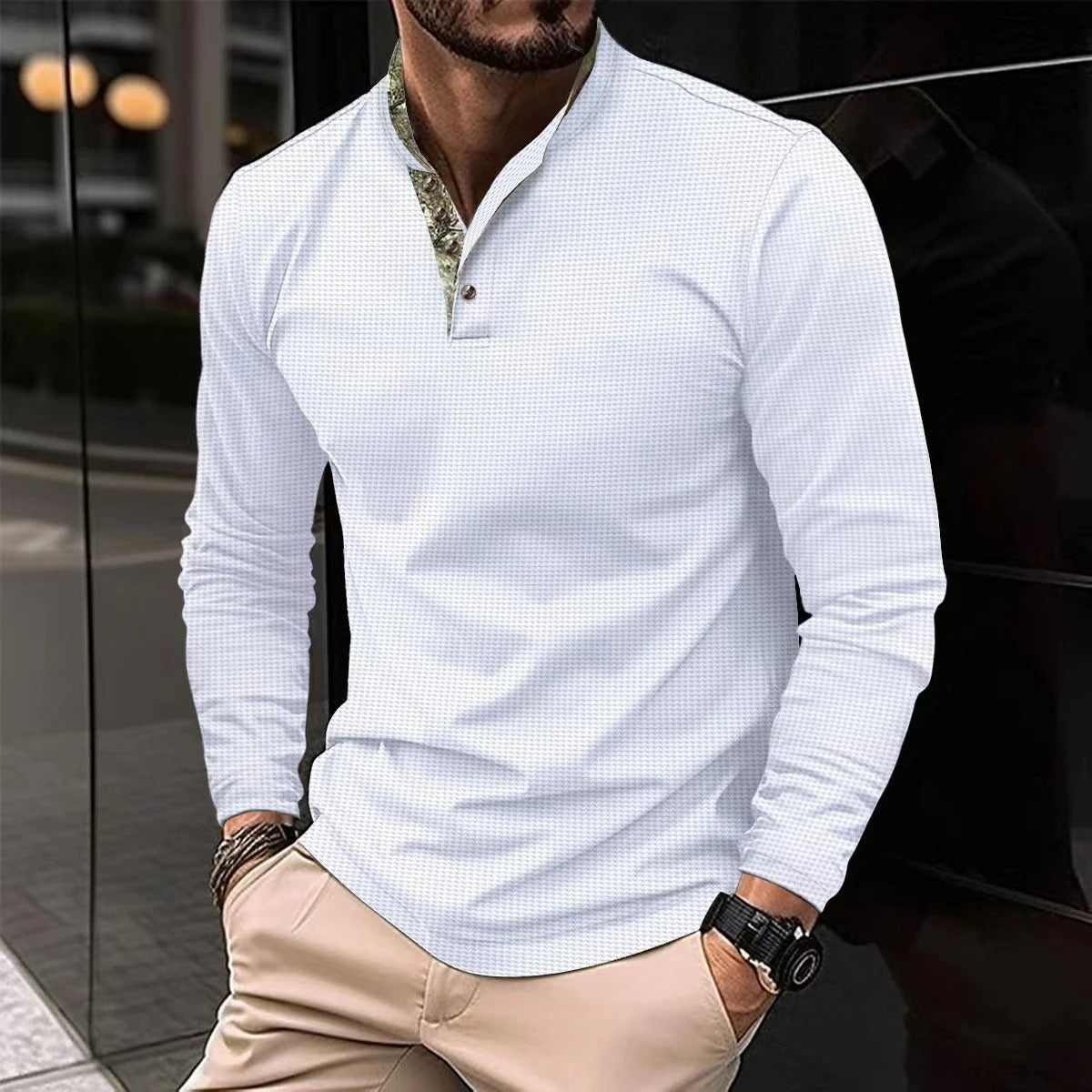 Alex | Stylish Long Sleeve Polo for Men