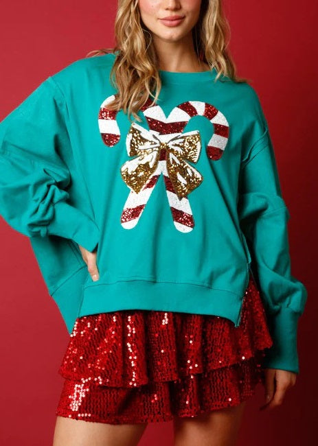 Livia™ - Sparkling Candy Cane Sweater