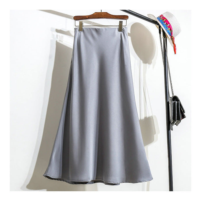 Onni | Trendy satin striped A-line skirt for women