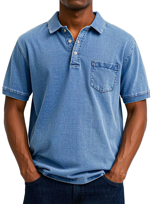 Bas - Vintage casual polo shirt for men