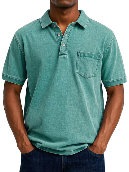 Bas - Vintage casual polo shirt for men