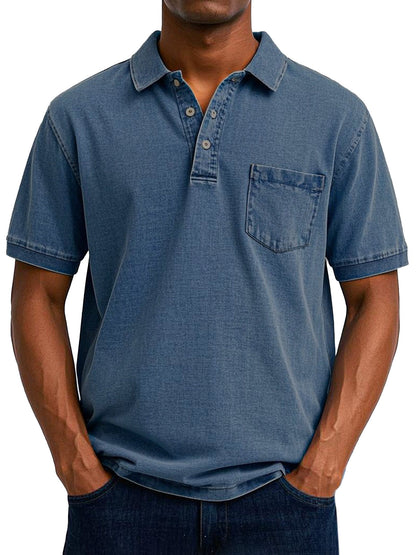 Bas - Vintage casual polo shirt for men