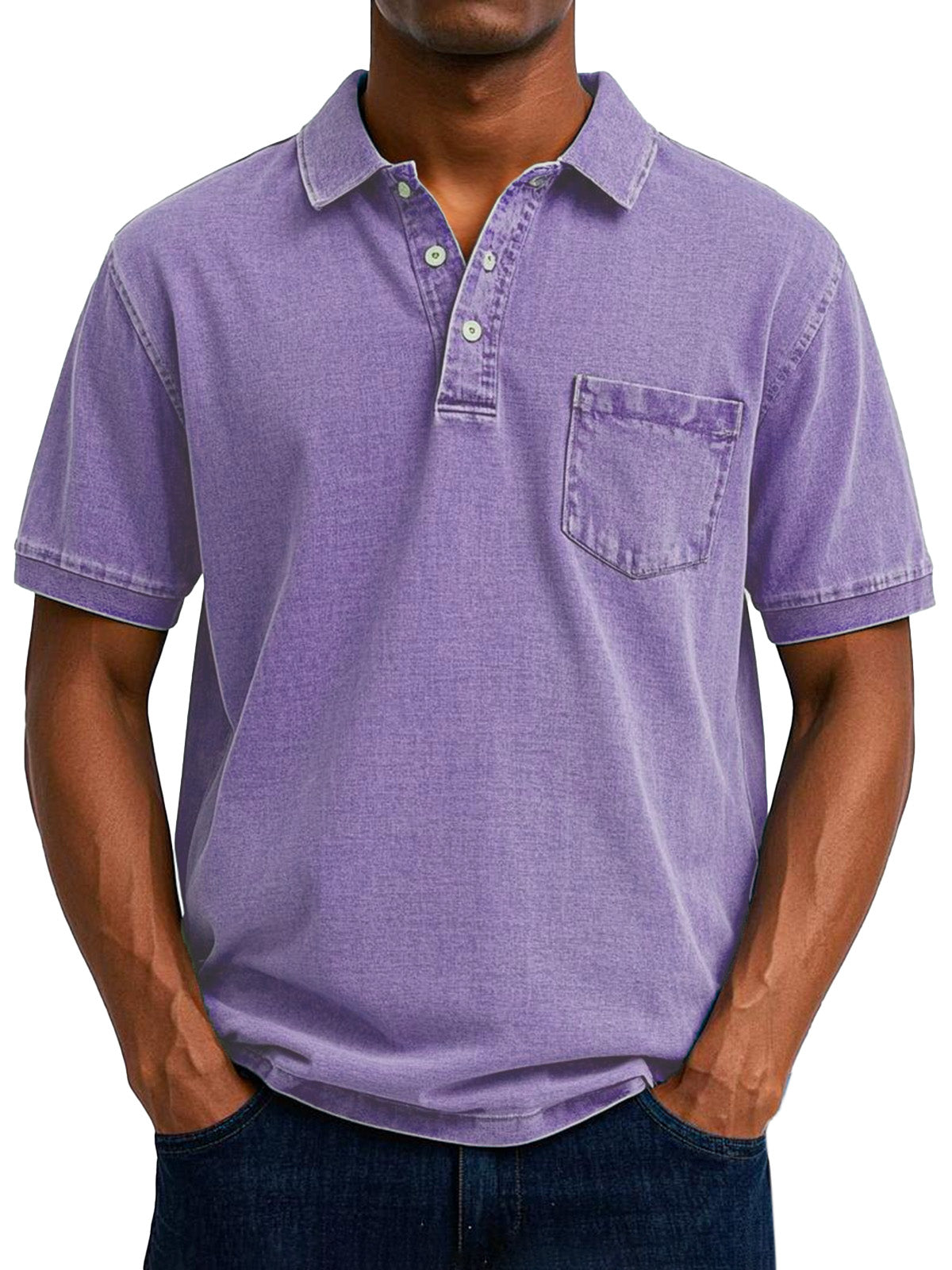 Bas - Vintage casual polo shirt for men