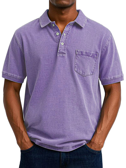 Bas - Vintage casual polo shirt for men
