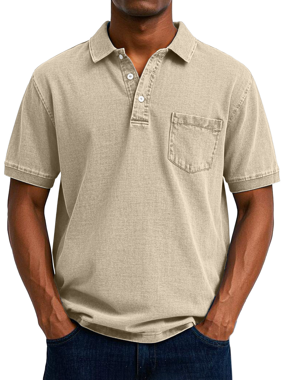 Bas - Vintage casual polo shirt for men