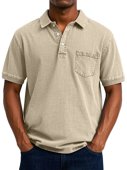 Bas - Vintage casual polo shirt for men