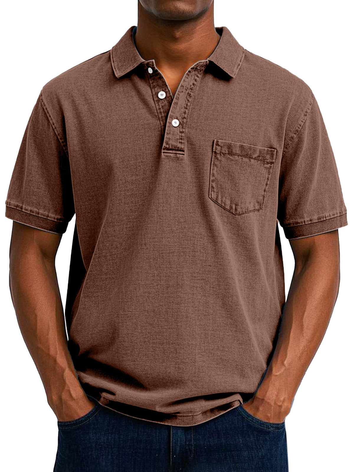 Bas - Vintage casual polo shirt for men