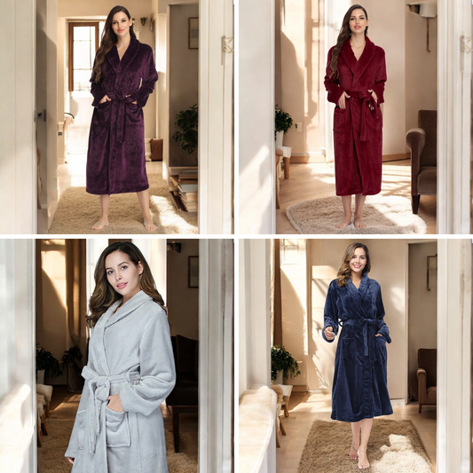 Lena™ | Soft fleece bathrobe with pockets