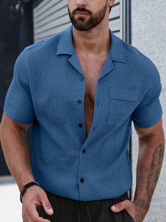 Colin | Men's shirt with plain buttons and patch pockets