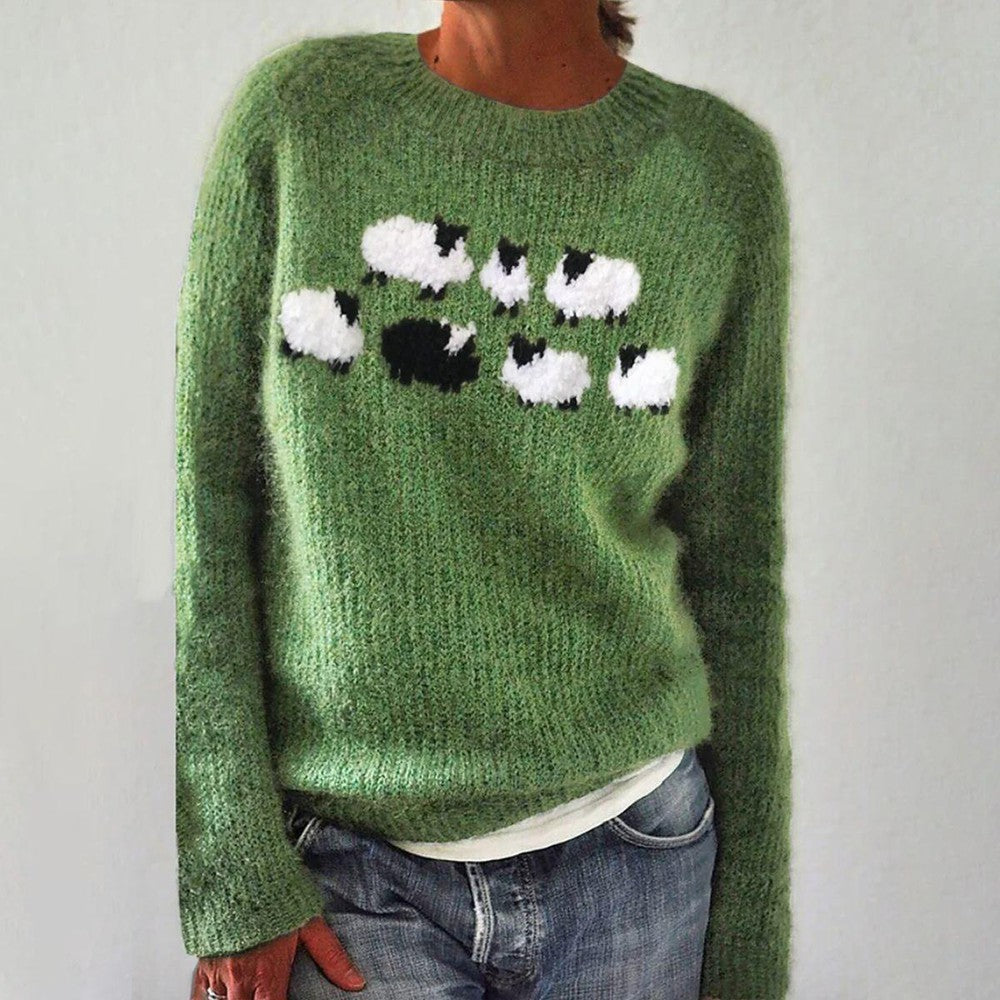 Wool sweater with sheep | Emma