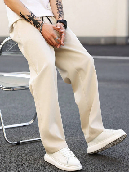 Oscar | Men's solid-color straight-leg trousers