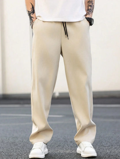Oscar | Men's solid-color straight-leg trousers