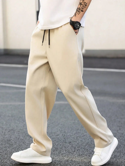 Oscar | Men's solid-color straight-leg trousers
