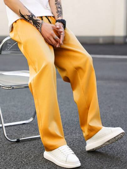 Oscar | Men's solid-color straight-leg trousers