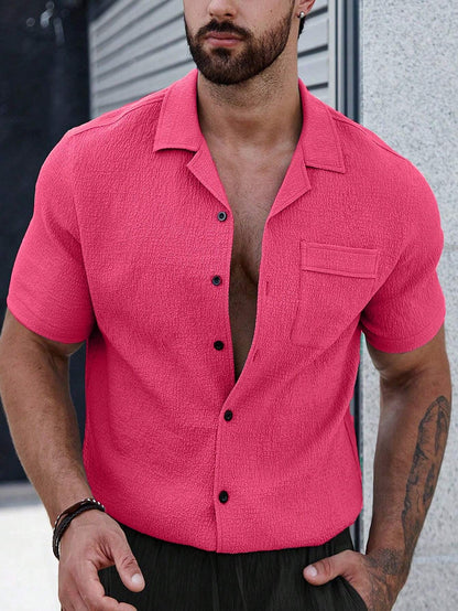 Colin | Men's shirt with plain buttons and patch pockets
