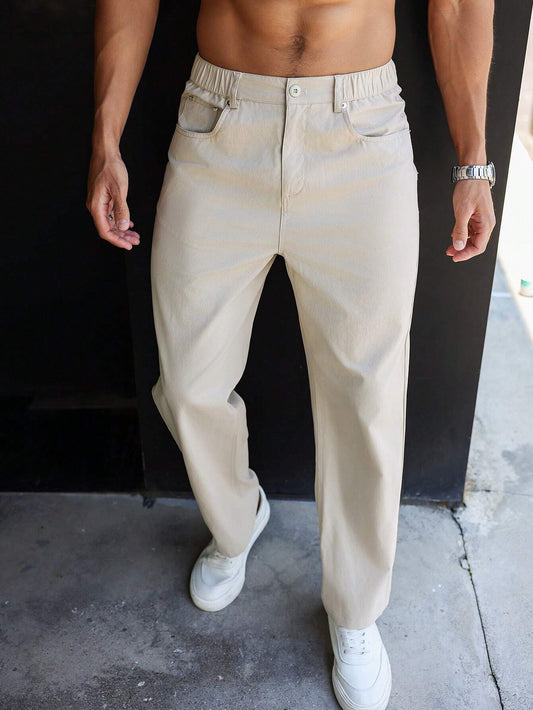 Arthur | Plain straight-leg trousers for men