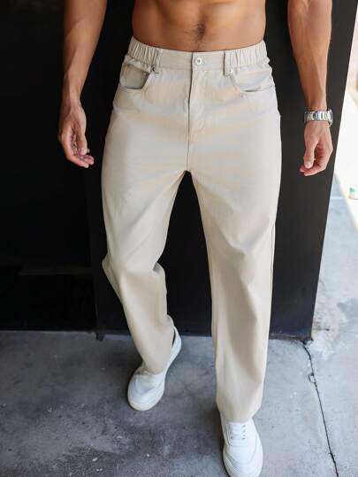 Arthur | Plain straight-leg trousers for men