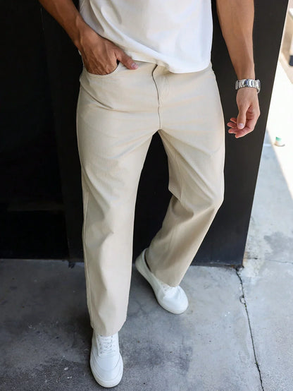 Arthur | Plain straight-leg trousers for men