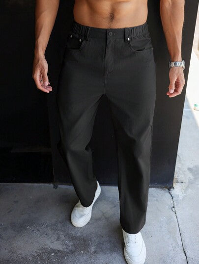 Arthur | Plain straight-leg trousers for men