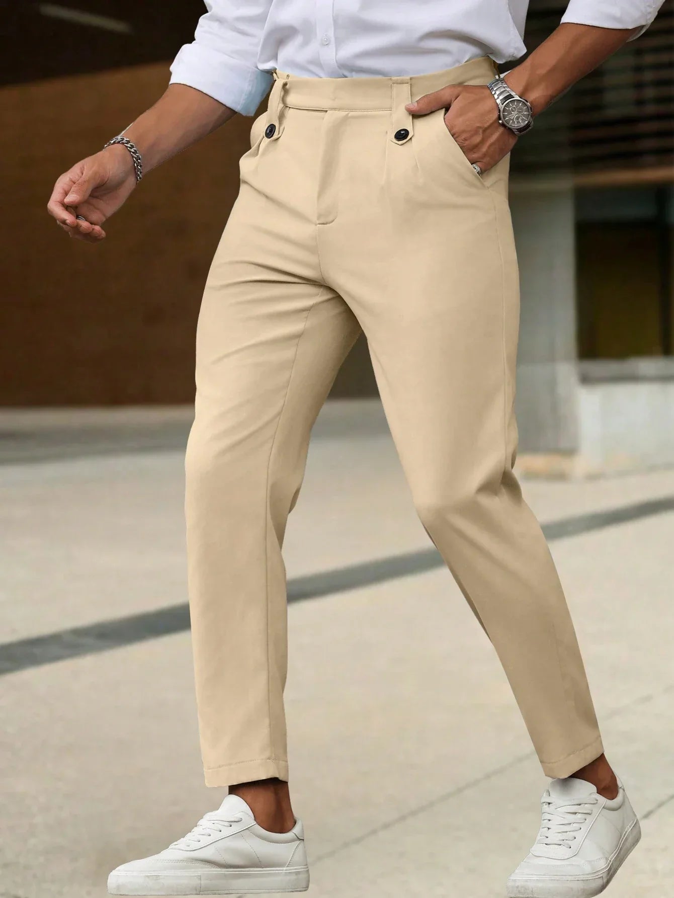Alfie | Casual men's trousers in solid color
