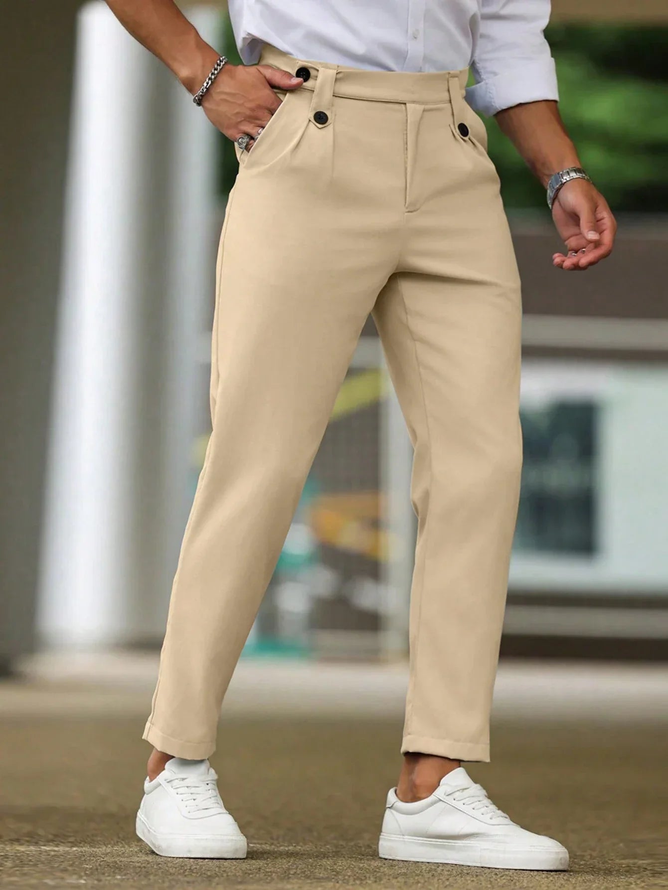 Alfie | Casual men's trousers in solid color