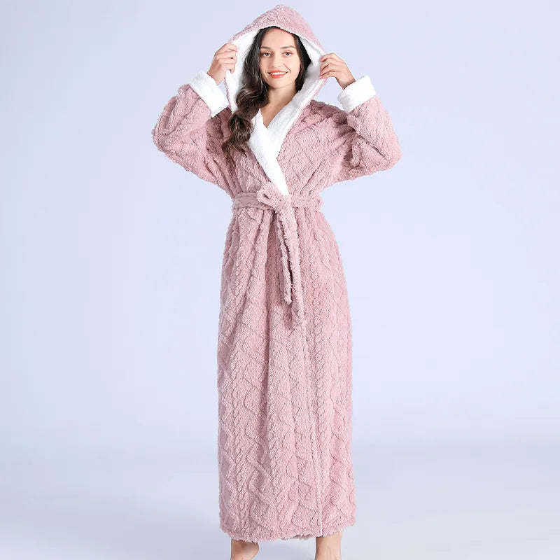 Luxurious quilted bathrobe - soft long ladies dressing gown