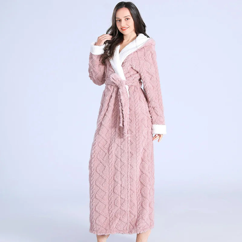 Luxurious quilted bathrobe - soft long ladies dressing gown