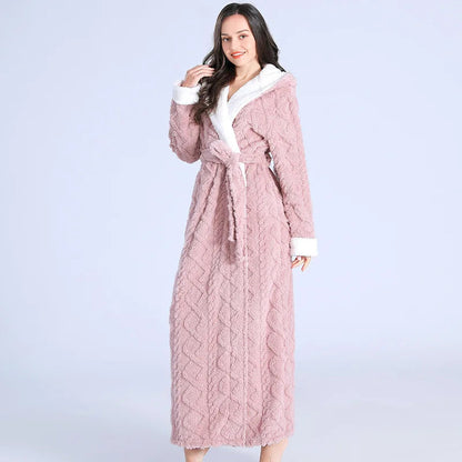 Luxurious quilted bathrobe - soft long ladies dressing gown