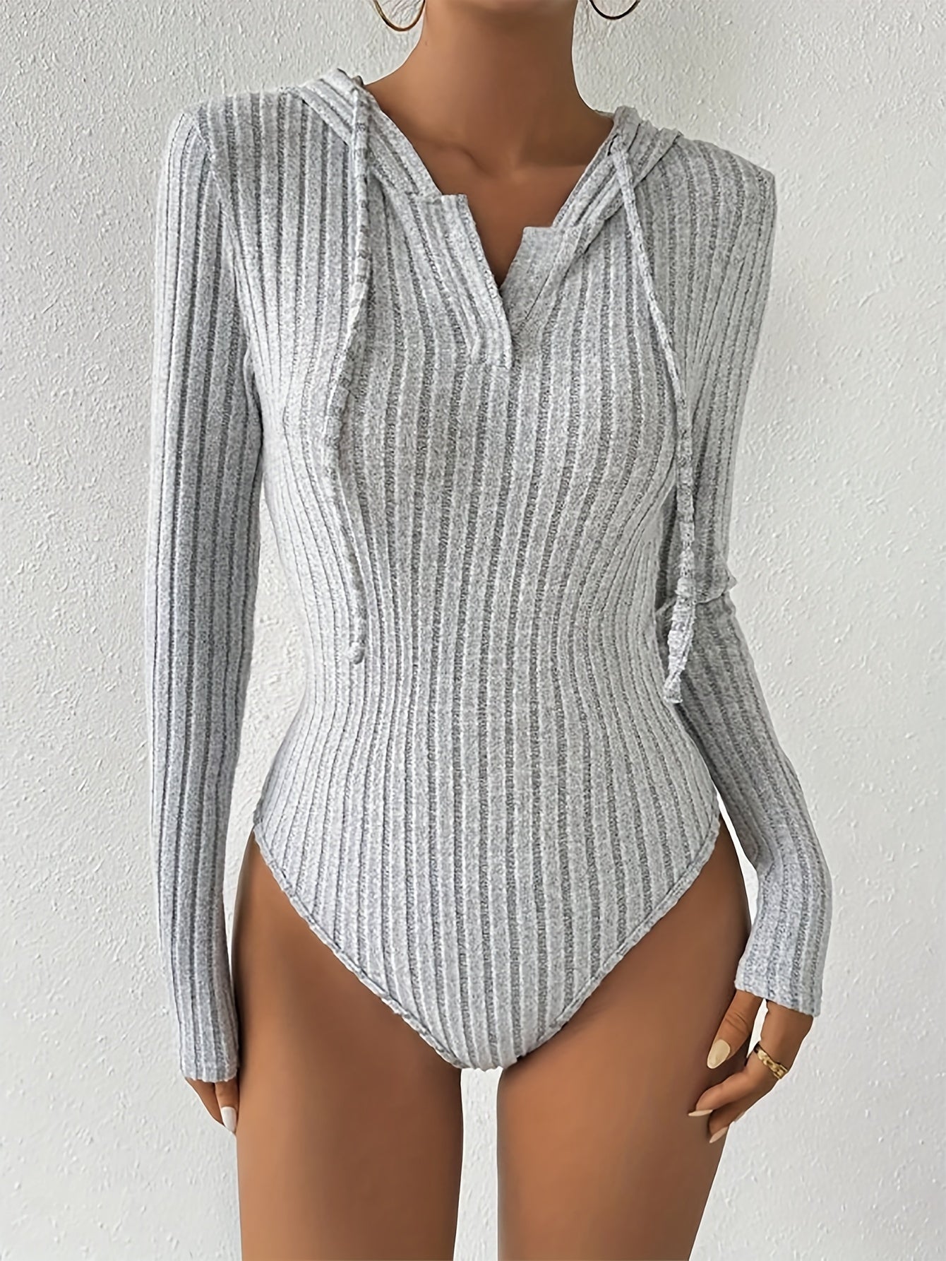 Celeste™: Ribbed Hooded Bodysuit