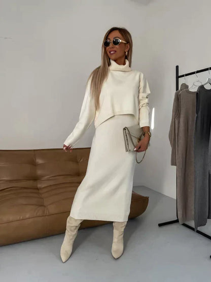 Solange™ - Dress with matching turtleneck 
