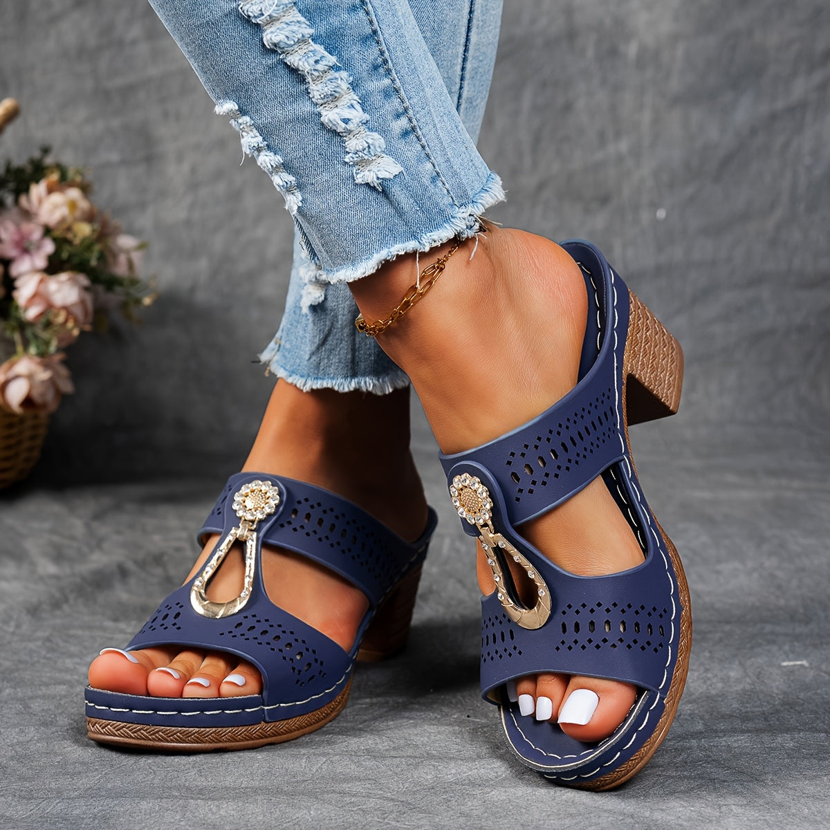 Sirela - Orthopedic Boho Sandals with a Sturdy Heel