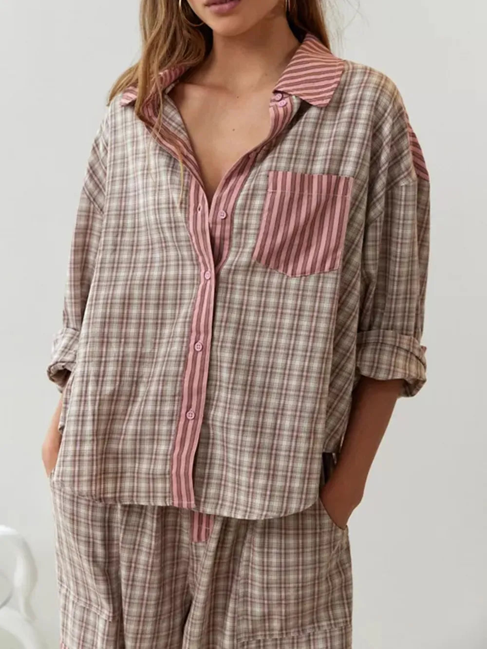 2-piece casual pajama set - relaxed women's sleepwear