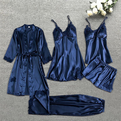3-piece silk sleep set - luxurious women's nightwear ensemble