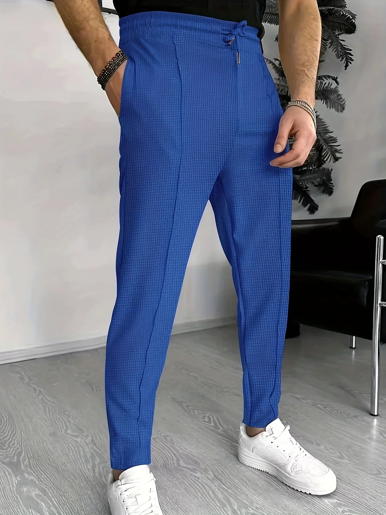 Boris | Stylish checked slim-fit trousers