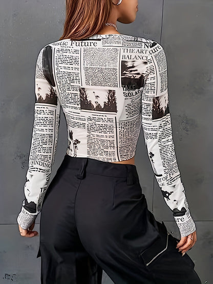 Nova™ Streetstyle Newsprint Top