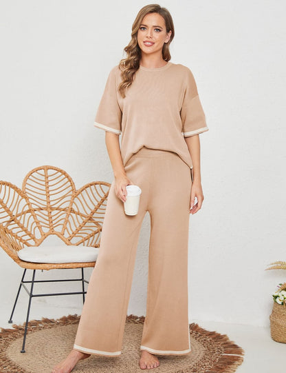 Classy Elastic Knit Lounge 2 Piece Set