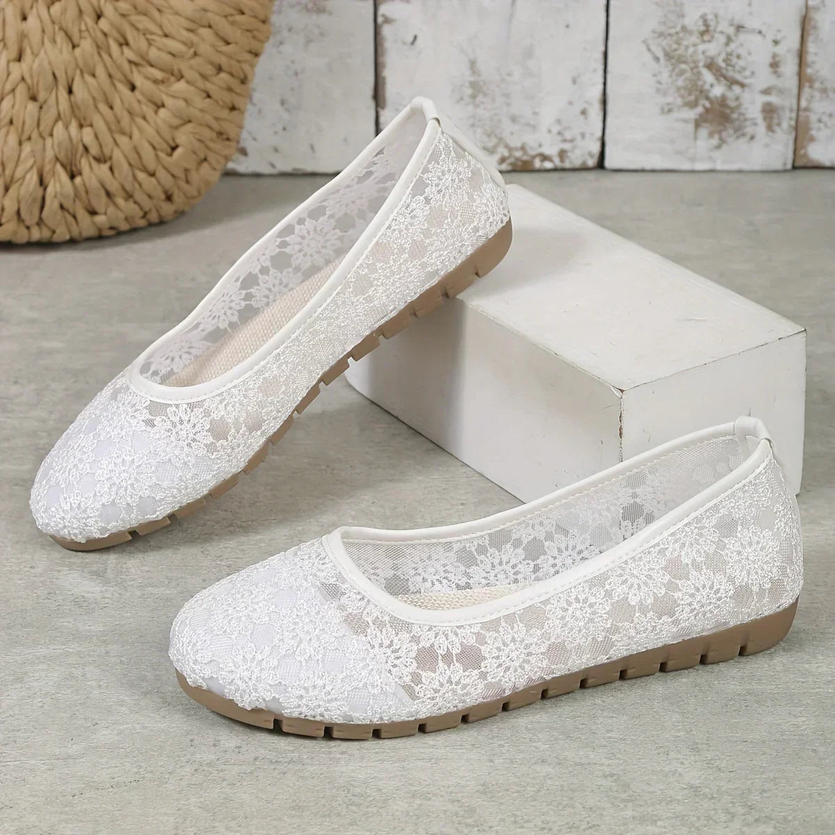 Fleur - Ballerinas with Flower Pattern