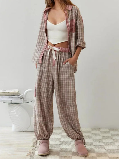 2-piece casual pajama set - relaxed women's sleepwear