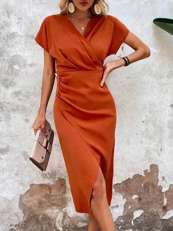 Bo | Chic V-Neck Midi Dress