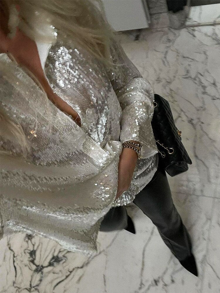 Glam™: Luxurious Oversized Blouse for Women