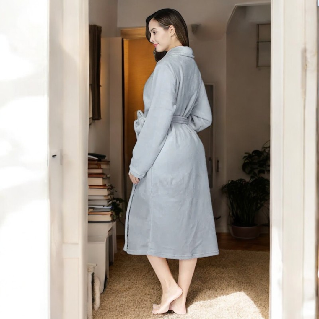 Lena™ | Soft fleece bathrobe with pockets