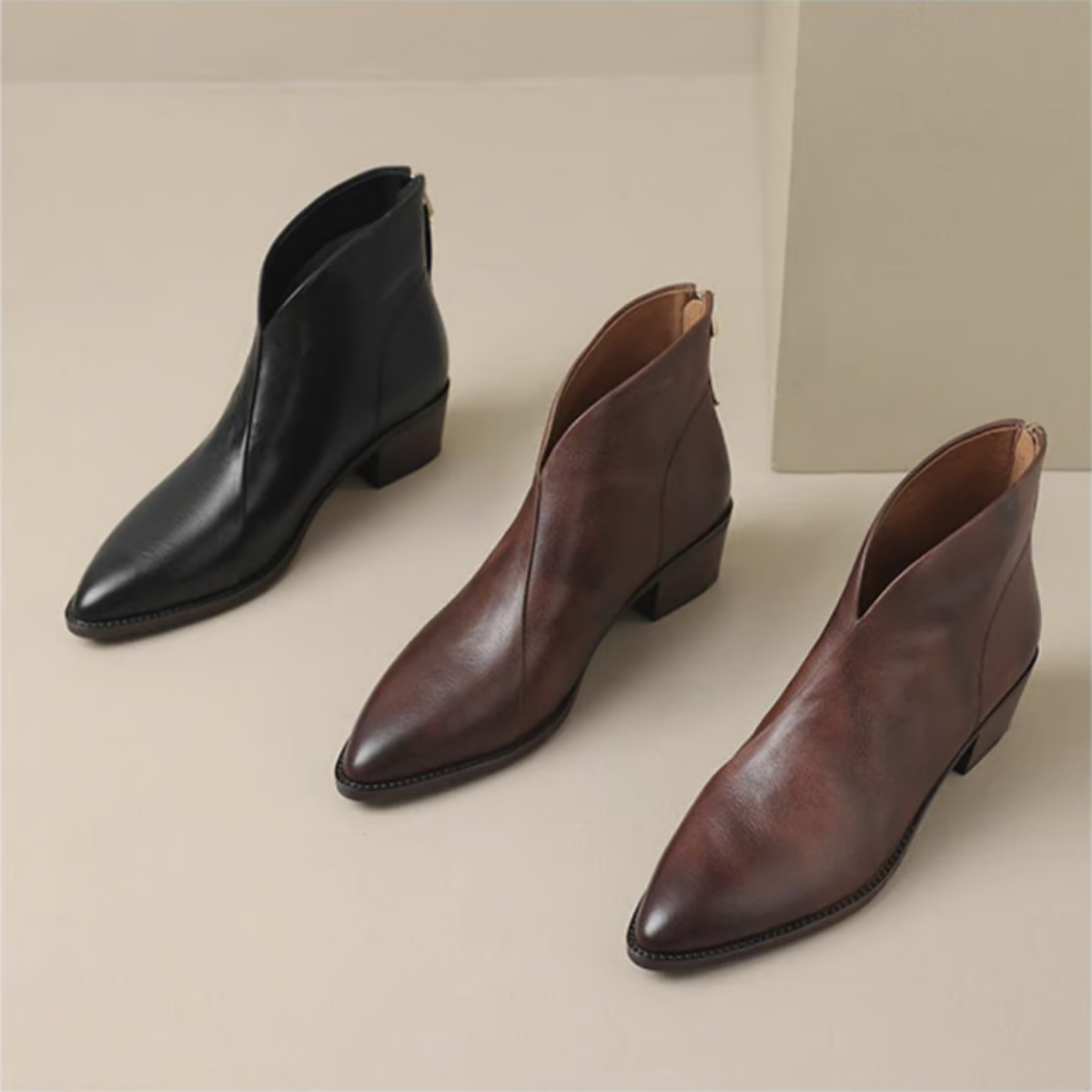 Luna - Leather Midi Boots
