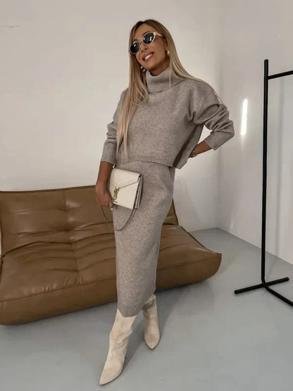 Solange™ - Dress with matching turtleneck 