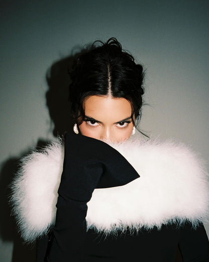 Belle Vogue™ - Off-the-Shoulder Dress with Fur Collar
