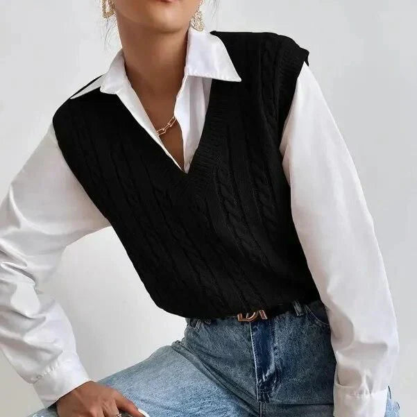 Gina - Sleeveless knitted women's cardigan