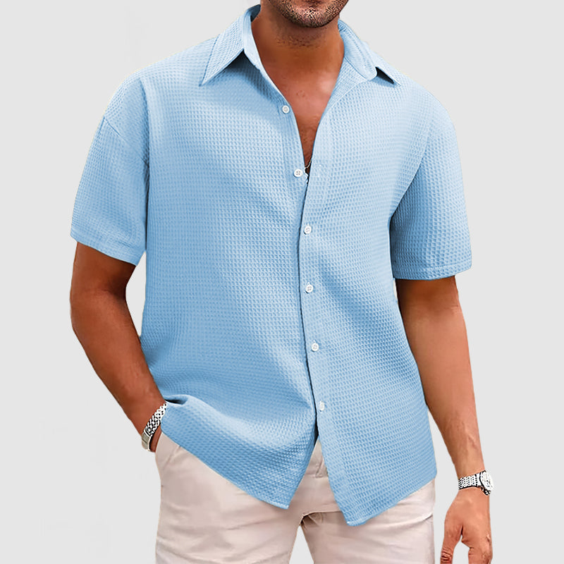 Sam | Casual Men's Shirt with Waffle Pattern
